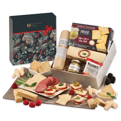 Snack Lover's Gift Box with Pine Boughs & Berries Sleeve